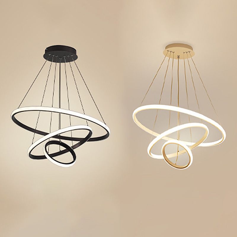 Multi-Tier Chandelier Light Fixtures Modern 3-Light Chandelier Pendant Lamp with Acrylic Shade