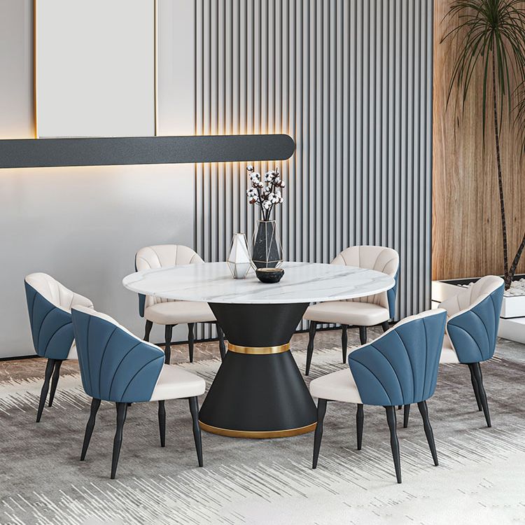 1/2/7/9 Pcs Metal Modern Dining Room Set with Round Indoor Table Dining Set