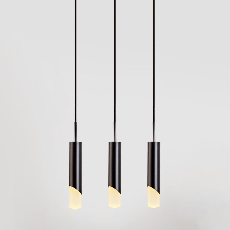 Contemporary Style Cylinder Drop Pendant Metal 3 Lights Pendant Light Kit