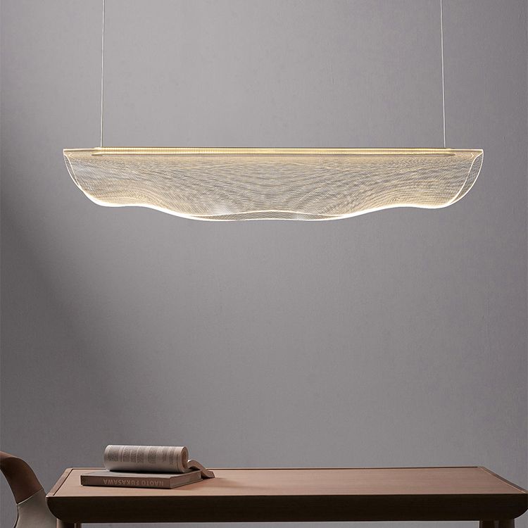 Contemporary Hanging Light Acrylic Island Light Fixture in Gold for Dining Room