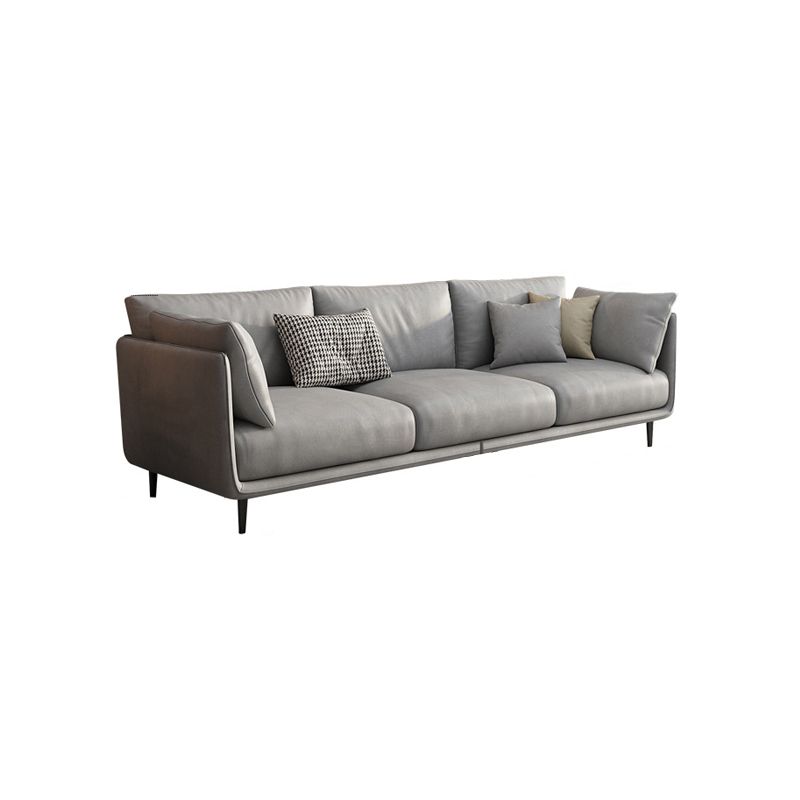 Faux Leather Contemporary Square Sofa Stain Resistant Standard Sofa for Living Room