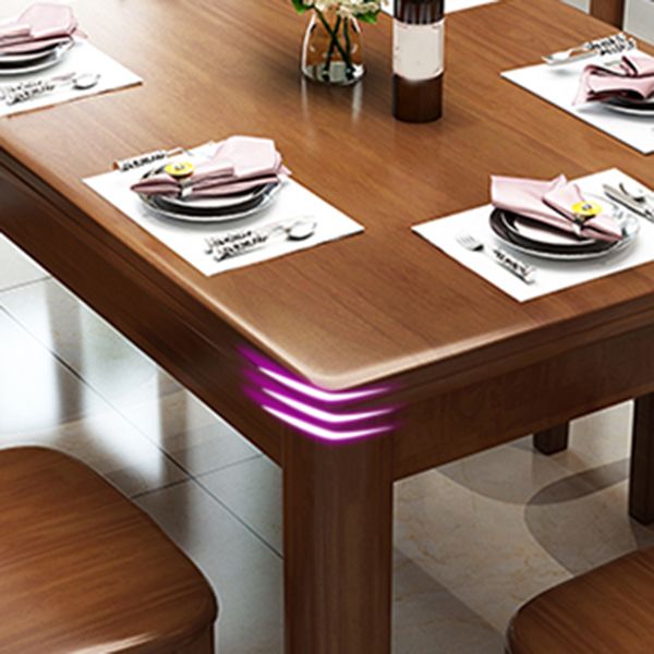 Modern Standard Height Furniture 7 Pcs Solid Wood Rectangle Dinette Table with Chair