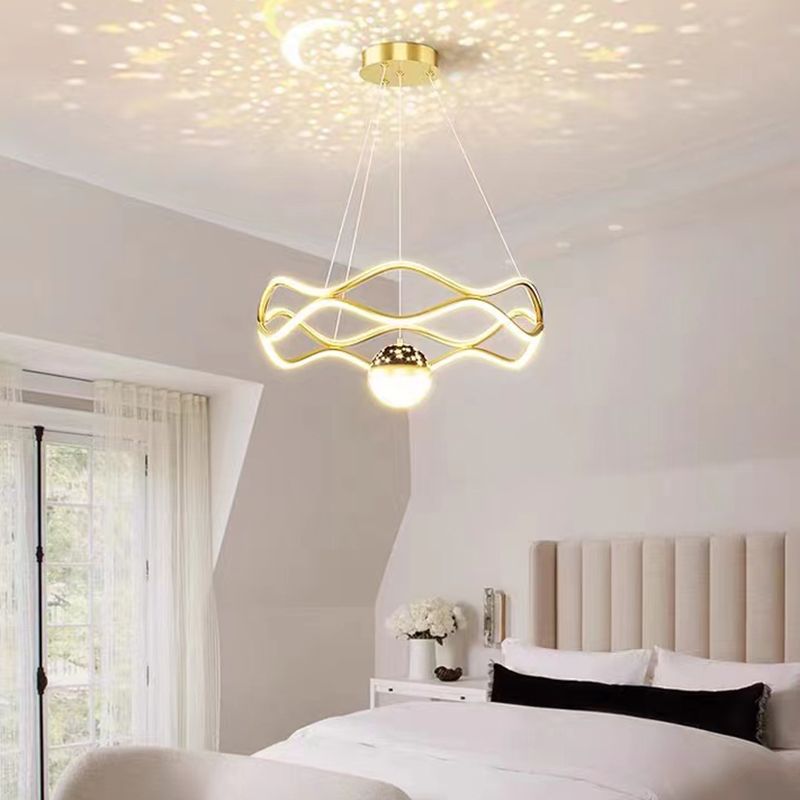Nordic Linear Chandelier Metal 3 Lights Chandelier Pendant for Living Room