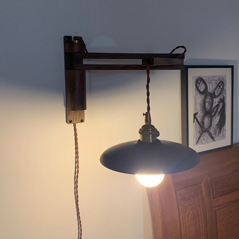 Éclairage de paroi de bras réglables en bois 1 luminaire mural d'éclairage luminaire