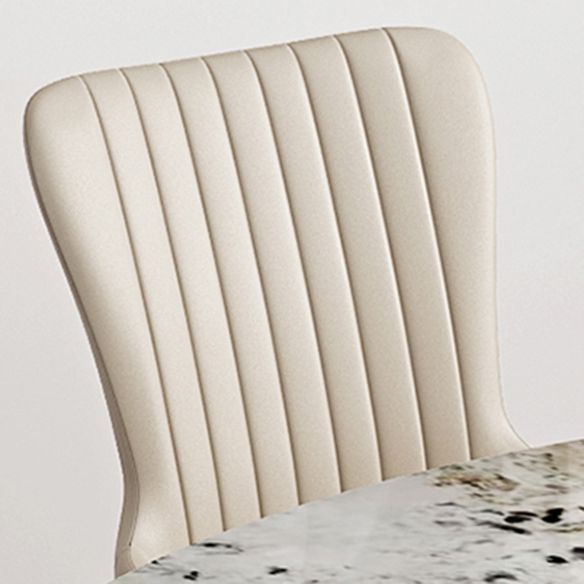 Modern Rectangle Shape Kitchen Dining Set Extendable Sintered Stone Top Dining Set with Trestle Base