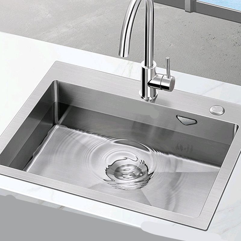 Stainless Steel Drop-In Kitchen Sink Overflow Hole Design Kitchen Sink with Faucet