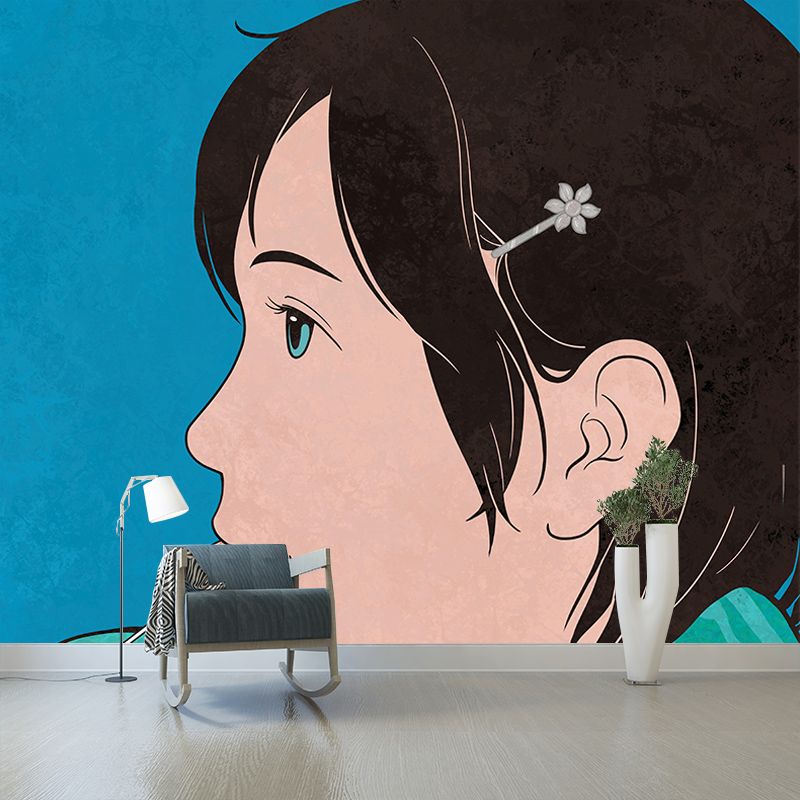 Cartoon Illustration Wall Mural Eco-friendly Wallpaper for Kids Bedroom