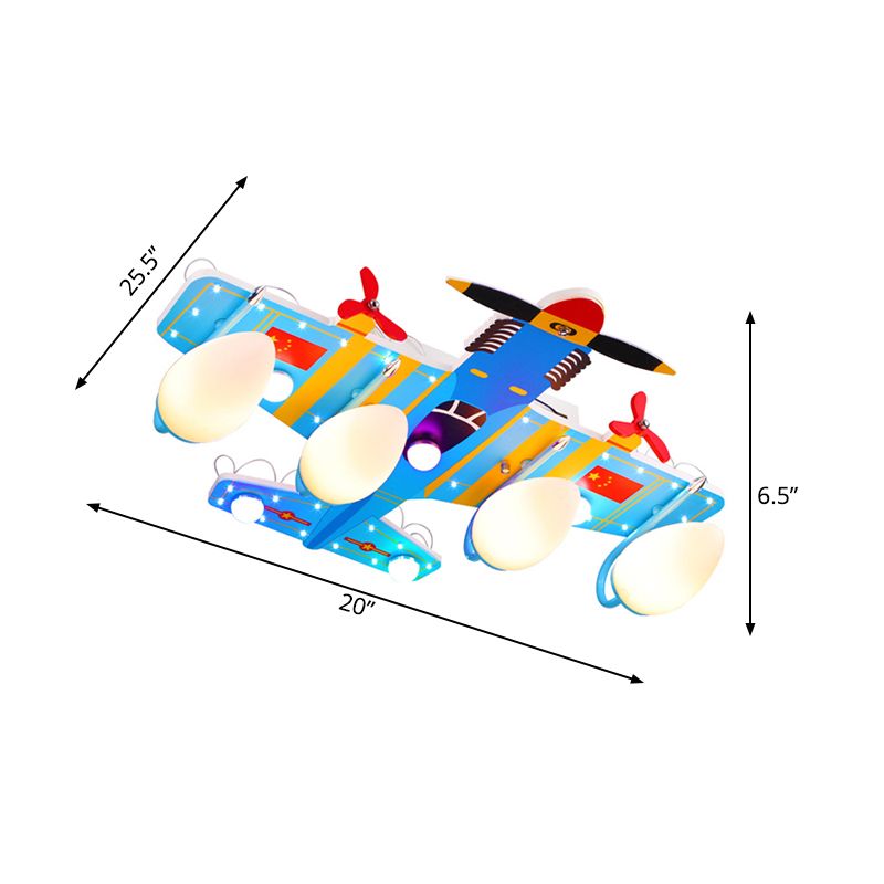 Straaljager jongensslaapkamer inbouw 4 koppen acryl kinderplafondlamp in blauw