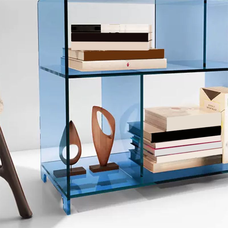 Scandinavian Acrylic Bookshelf Open Back Standard Bookcase with Shelves