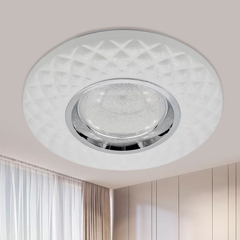 White Ring Flushmount Lamp Contemporary LED Acrylic Flush Mount Ceiling Light in Warm/Natural Light