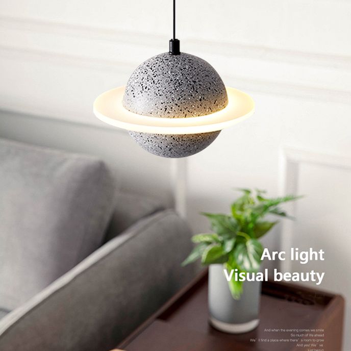 Global Stone Suspension Pendant Light Noordse stijl LED Pendant Light Kit voor slaapkamer