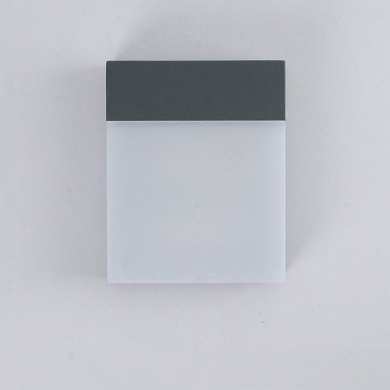 7,8 inch Hoogte rechthoekige acryl wandlamp Moderne eenvoud Outdoor Waterdichte sensor wandlicht in zwart