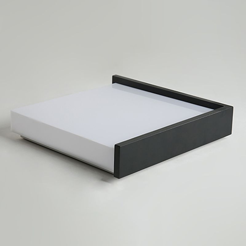 Plafonnier LED noir en acrylique, plafonnier carré en fer forgé de simplicité moderne pour chambre à coucher
