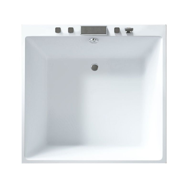 Acrylic Bath Drop-in Soaking Square Modern Center-Front Bathtub