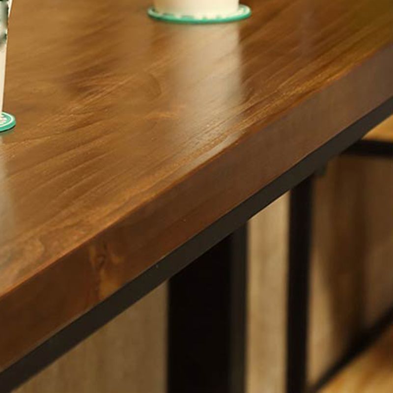 Industrial Low Back Counter & Bar Stool in Black and Brown for Restaurant