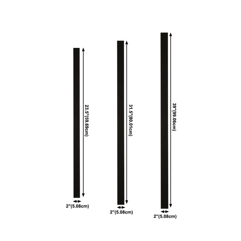 Metal Linear Shade Metal Wall Lights Modern 1 Head Wall Mount Fixture in Black