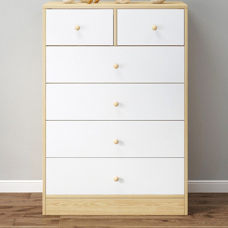 Contemporary Wooden Rectangle Accent Chest with Drawers Chest