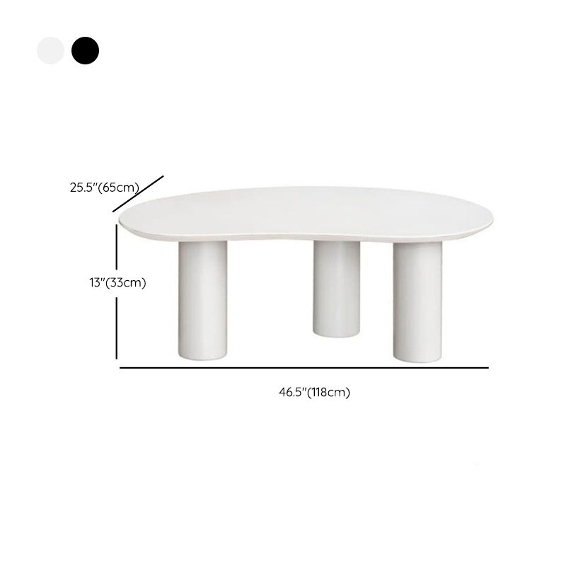 Round Black/White Coffee Table 3 Legs 1 Single Cocktail Table