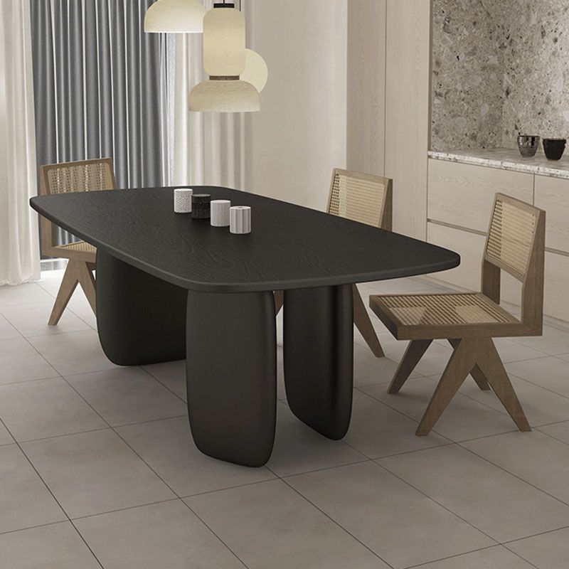 Modern Solid Wood Table for Restaurant Rectangle Dining Table with 3 Legs