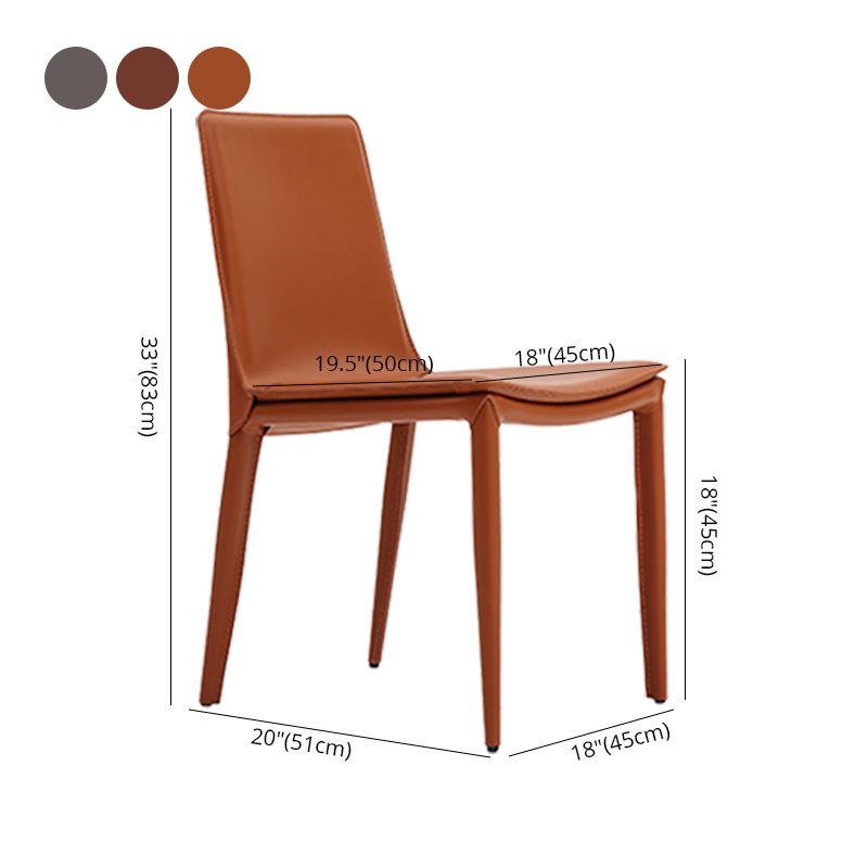 Sillas de comedor de cuero modernas Silla de comedor sin brazos para uso en restaurantes