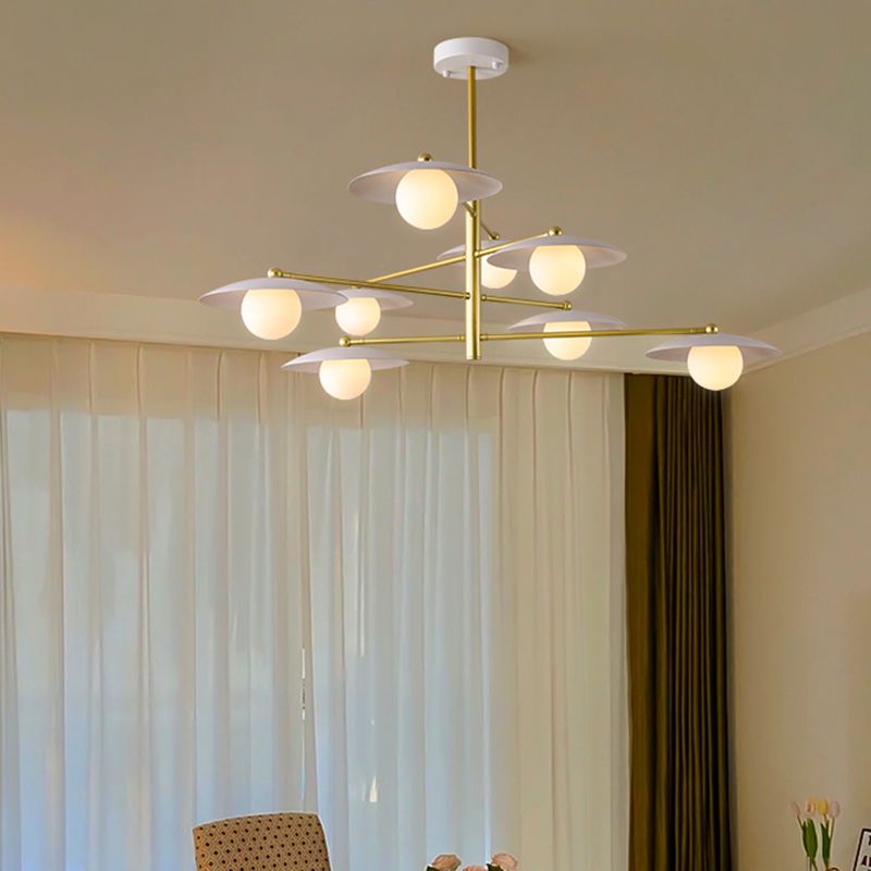 Modern Globe Chandelier White Glass Multi Light Chandelier Pendant for Dining Room