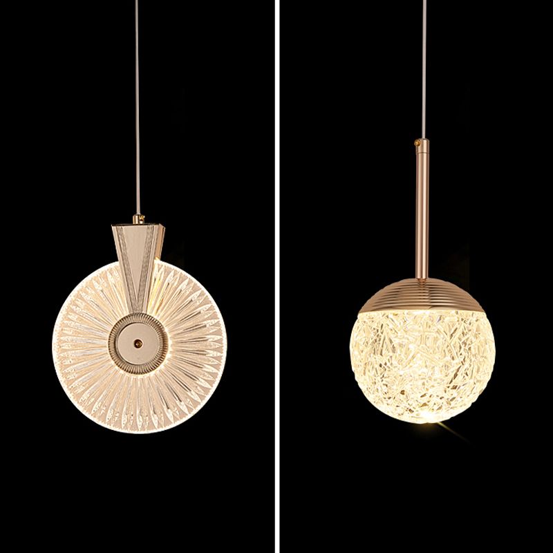 LED Hanging Light Fixture Modern Simple Style Living Room Pendant Light