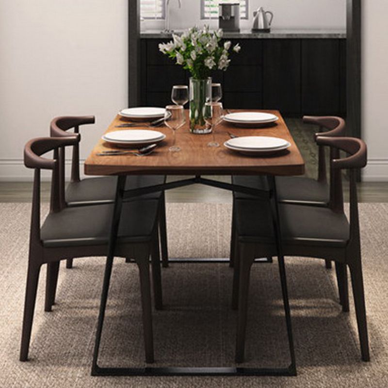 Industrial Style Solid Wood Top Dining¬†Room¬†Set with Rectangle Shape Table Dining Room Set