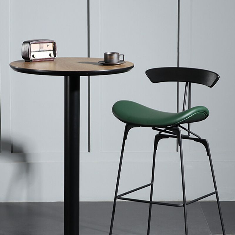 Contemporary Round Wood Top Bar Dining Table for Coffee Shop