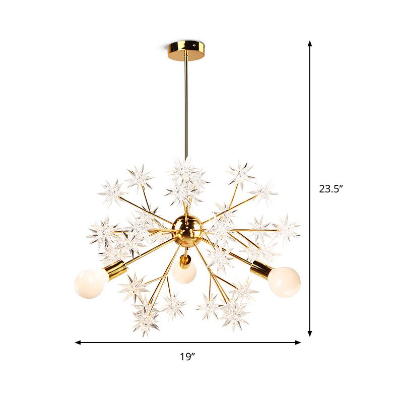 Candelier contemporáneo Candelier Luz Led de cristal Led colgante de techo en oro