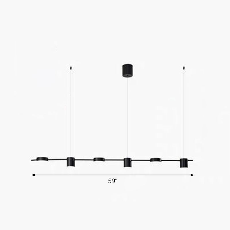Straight Bar LED Hanging Ceiling Light Postmodern Metal Kitchen over Island Lighting