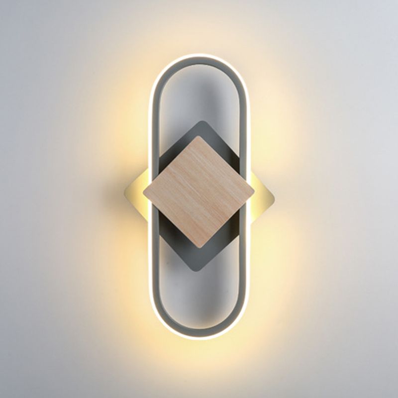 Oval Wall Light Fixtures Modern Minimalist Style Acrylic Sconces