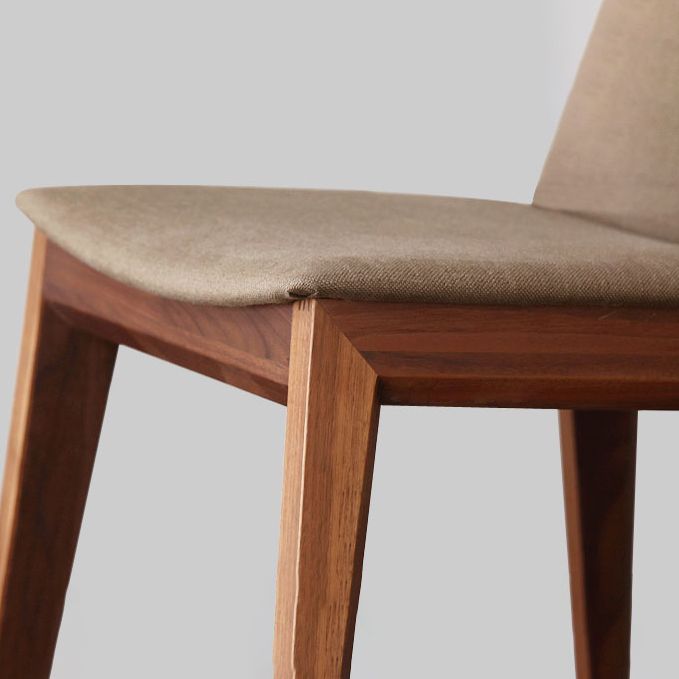 Scandinavische stijl linnen stof eetkamerstoel stoere stoelen met achterste rug (set van 4)