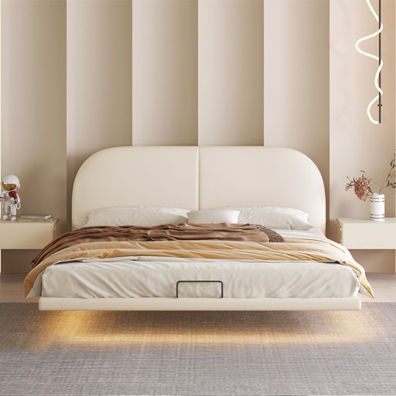 Solid Color Standard Bed Foam Contemporary Bed Frame with Upholstered Headboard