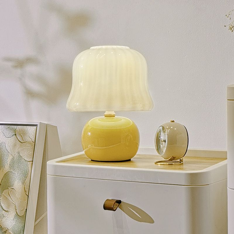 Light a bulloni da tavola moderna vetro giallo da scrivania da funghi per soggiorno camera da letto