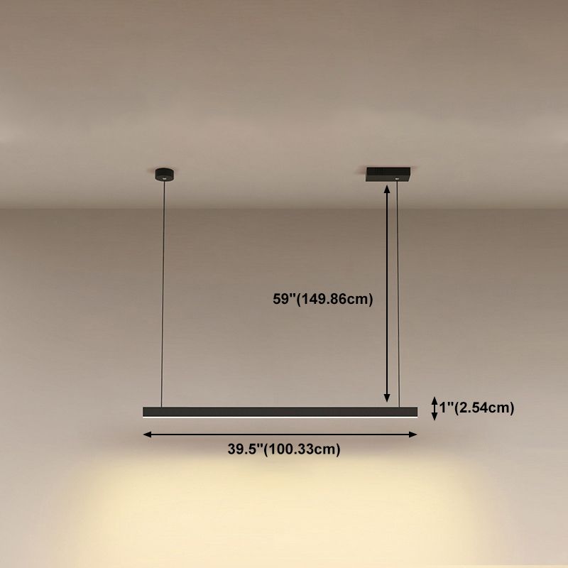 Luz colgante colgante de metal ligero de isla simple moderna para sala de estar para sala de estar