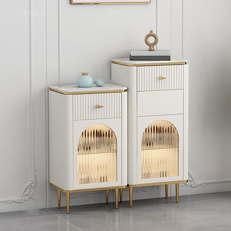 Vertical Modern Style Combo Dresser White Bedroom Storage Chest with Sensor Light