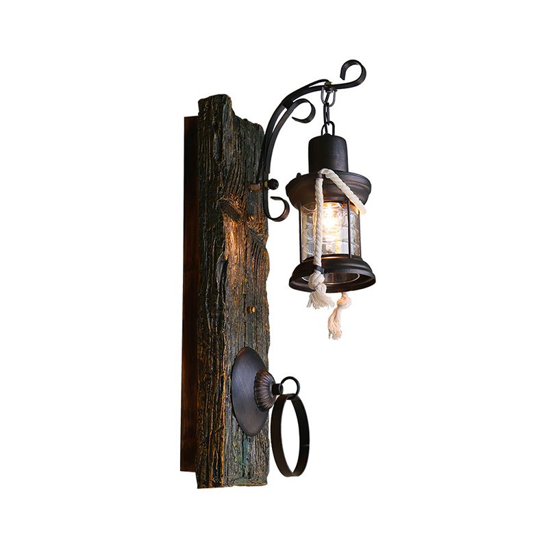 Metallic Lantern Wall Lighting Warehouse 1 Light Doorway Wall Mounted Lamp in Antique Bronze