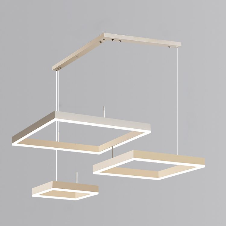 Moderne verlichting kroonluchters Meerdere vierkanten Opgeslepen verlichtingsarmaturen voor woonkamer