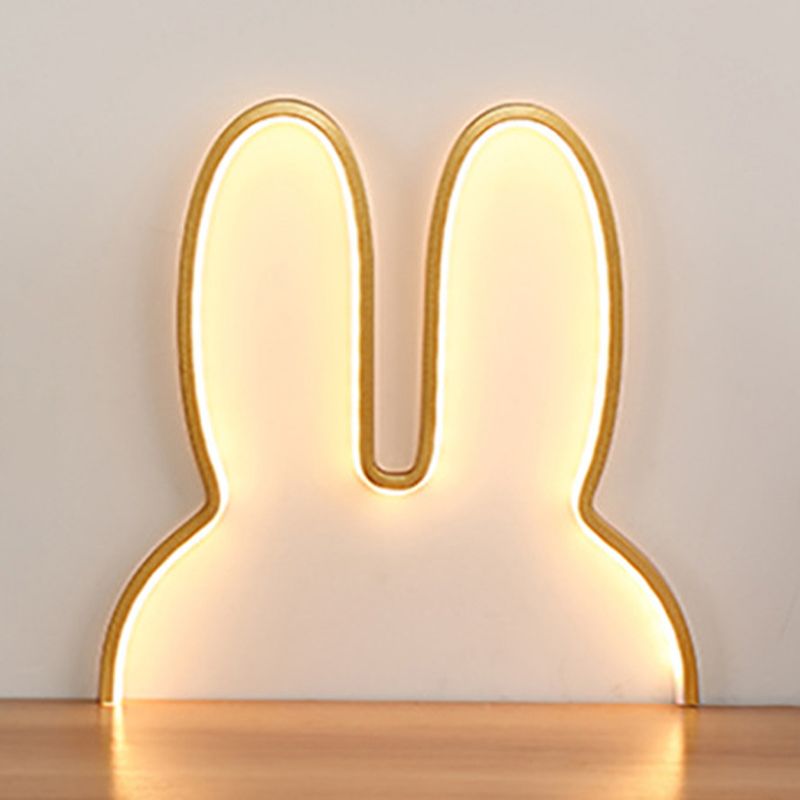 Rabbit Shaped Wall Night Light Cartoon USB Charging LED Wall Sconce