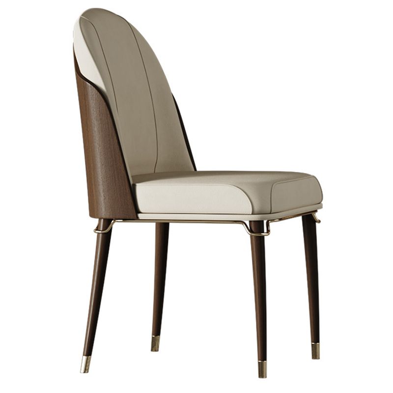 Contemporary Style Ash Wood Chairs Solid Back Side Dining Kitchen Chair Set