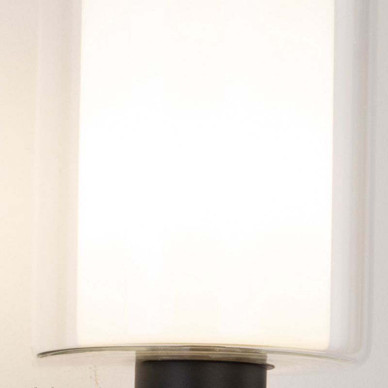 Contemporary Black/Golden Bathroom Vanity Light 1 Light Glass Bath Bar