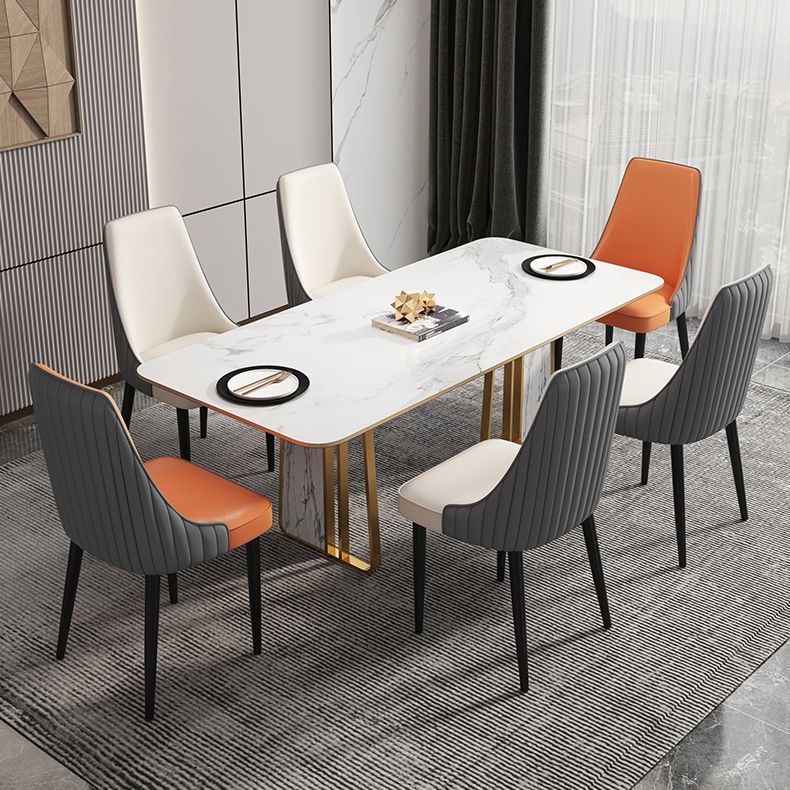 Glam Style Dining Chair Leather Parsons Dining Chair for Home