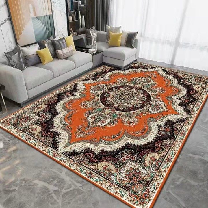 Buntes Teppich aus der Mitte des Jahrhunderts künstlerischer blumbarer Teppich Friendliger waschbarer Teppich für Wohnkultur