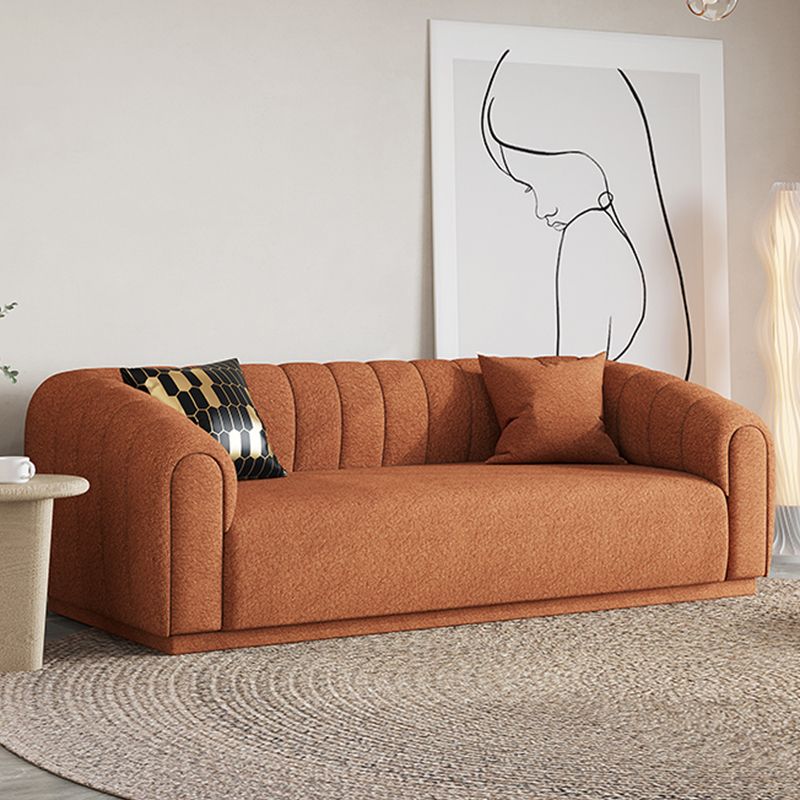 Contemporary Sewn Pillow Back Sofa Tuxedo Arm Wool Sofa - 2/3-Seater