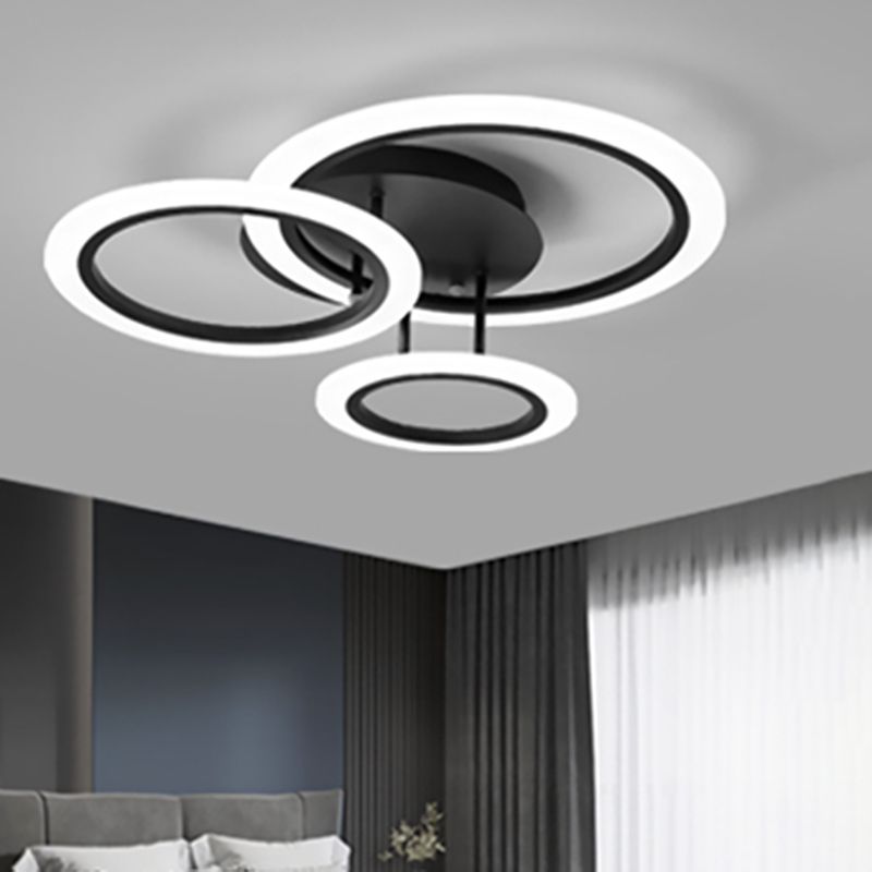 Square/Round LED Flush Mount Ceiling Fixture with Acrylic Shade Modern Flush Light