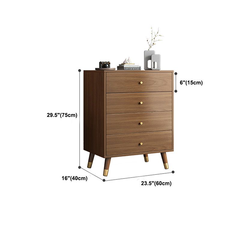 Classic Glam Chest Vertical Brown Wooden Storage Chest with Drawer