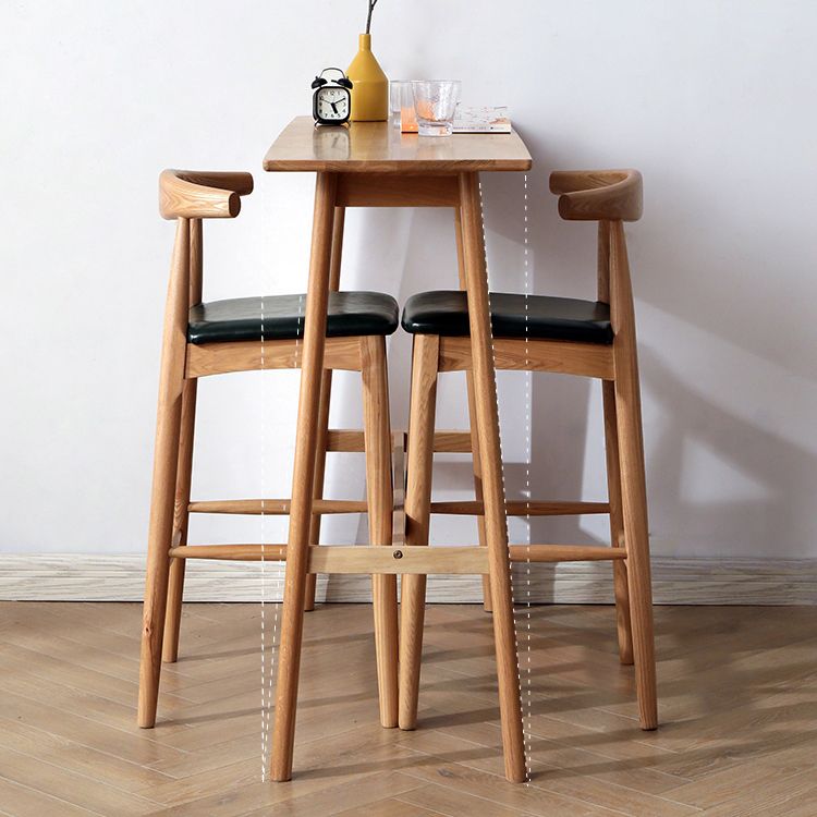 Light Brown Industrial Style Table Pine Wood Milk Tea Shop Casual Bar Table
