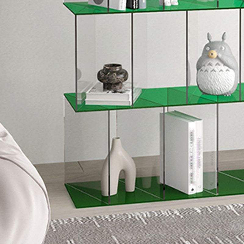 Contemporary Open Back Vertical Bookcase Acrylic Bookshelf with Shelves