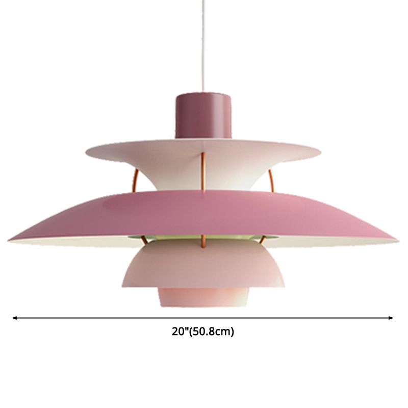 Metal Flying Saucer Hanging Light 1 Light Nordic Style Hanging Lamp for Restaurant