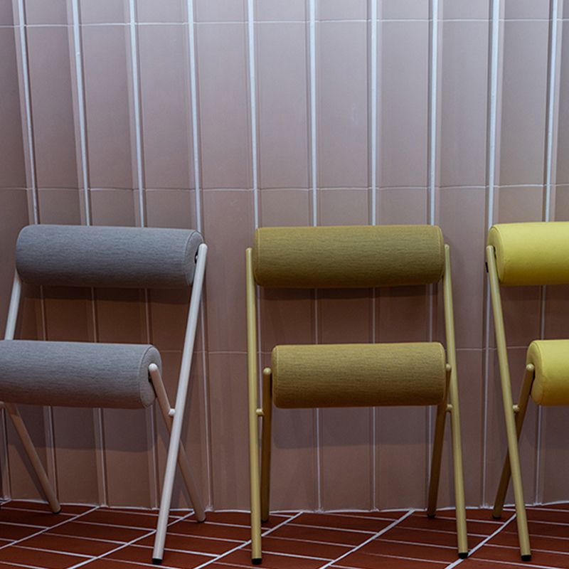 Nordic Stackable Backrest Cushion Chair with Metal Legs for Living Room